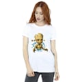Miniatyrbild 2 av 4: Guardians Of The Galaxy Dam/Damer Groot Blommor Bomull Pojkvän T-shirt White XXL