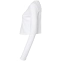 Miniatyrbild 3 av 3: Bella + Canvas Dam/Dam Micro-Rib Långärmad Crop Top L Solid White L