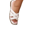Miniatyrbild 1 av 2: Var är det ifrån Dam/Dam Crete Crossover Strap Wide Slid White 8 UK Wide