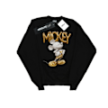 Miniatyrbild 1 av 3: Disney Girls Mickey Mouse Gold Statue Sweatshirt 12-13 år Bl Black 12-13 Years