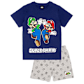 Miniatyrbild 1 av 5: Super Mario Pojkars Kort Pyjamas Set 4-5 År Marinblå/Grå Navy/Grey 4-5 Years