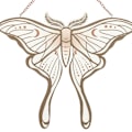 Miniatyrbild 3 av 3: Something Different Luna Moth Hängskylt One Size Brun/Vit Brown/White One Size