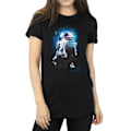 Miniatyrbild 3 av 5: Star Wars Dam/Damer The Last Jedi R2-D2 Borstad Bomull Boyfriend T-Shirt Black XL