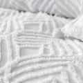 Miniatyrbild 2 av 5: Linen House Palm Springs Chenille Ogee Påslakan Set Enkelsäng W White Single