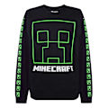 Miniatyrbild 1 av 5: Minecraft Creeper Face Sweatshirt för pojkar 11-12 år Svart Black 11-12 Years