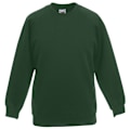 Miniatyrbild 1 av 2: Fruit Of The Loom Barnkläder Unisex Raglanärm Sweatshirt 3-4 Bottle Green 3-4