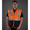 Miniatyrbild 3 av 3: Yoko Unisex Adult Executive Hi-Vis Väst XL Orange/Svart Orange/Black XL