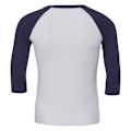 Miniatyrbild 2 av 2: Canvas Herr 3/4 Ärms Baseboll T-shirt L Vit/Marinblå White/Navy L