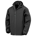 Miniatyrbild 1 av 3: Result Äkta Återvunnen Herr Hooded 3-Lagers Tryckbar Soft Shell Black 4XL