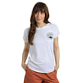 Miniatyrbild 3 av 3: Weird Fish Dam/Dam Sunset Summit T-shirt med Grafiskt Tryck på Ryggen White 18 UK