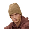 Miniatyrbild 3 av 3: Beechfield Unisex Vuxen Cuffed Oversized Beanie One Size Biscui Biscuit Beige One Size