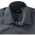 Miniatyrbild 3 av 4: Russell Collection Herr Kortärmad Poly-Cotton Easy Care Poplin Convoy Grey 14.5-15