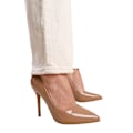 Miniatyrbild 2 av 3: Var är det ifrån Dam/Dam Kyra Lack Konstläder Hög Stiletto Klack Pumps 5 UK Mokka Mocha 5 UK