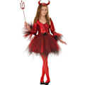 Miniatyrbild 1 av 3: Bristol Novelty Flickor Djävul Halloween Kostym 5-6 År Röd Red 5-6 Years