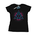 Miniatyrbild 1 av 5: Harry Potter Dam/Kvinnor Neon Dödsreliker Bomull T-shirt Black XL