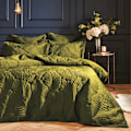 Miniatyrbild 1 av 4: Paoletti Palmeria Sammetsquiltat Täcke Set Superking Moss Moss Superking
