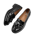 Miniatyrbild 2 av 4: Var är det ifrån Dam/Dam Imogen Tassel Lackläder Slip-on Flatform Loafers 8 UK Svart Black 8 UK