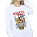 Miniatyrbild 3 av 4: Netflix Dam/Kvinnor Stranger Things Jul Affisch Sweatshirt White M