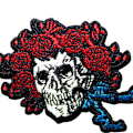 Miniatyrbild 2 av 2: Grateful Dead Bertha Skull Vävd Stryk-på-lapp One Size Röd/Vit Red/White/Blue One Size