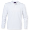 Miniatyrbild 1 av 2: Henbury Coolplus Moisture Wicking Långärmad Poloskjorta X för Herr White XXL