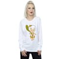 Miniatyrbild 2 av 3: The Flintstones Dam/Damer Bamm Bamm Klassisk Pose Sweatshirt White L
