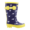 Miniatyrbild 1 av 4: Cotswold Barnens/Barn Farmyard Kyckling Wellington Stövlar 5 UK Navy/Yellow 5 UK