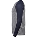 Miniatyrbild 4 av 4: Tee Jay Herr T-shirt i Heather Baseball L Grå/Marinblå Grey/Navy L