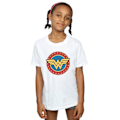 Miniatyrbild 4 av 6: Wonder Woman Girls Logo Bomull T-shirt 7-8 År Vit White 7-8 Years