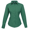 Miniatyrbild 1 av 2: Premier Dam/Kvinnors Poplin Långärmad Blus 6 Smaragd Emerald 6
