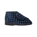 Miniatyrbild 3 av 3: Zedzzz Bertie Check Velour Touch Fastening Bootee Slippers för män Navy Blue 11 UK