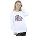Miniatyrbild 2 av 4: Willy Wonka Dam/Damer Drömmare Text Sweatshirt L Vit White L