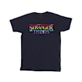 Miniatyrbild 1 av 3: Netflix Stranger Things Rainbow Dot Logo T-shirt S Marinblå Navy Blue S