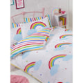 Miniatyrbild 2 av 3: Bedding & Beyond Barn/Barn Rainbow Påslakan Set Enkelsäng White/Blue Single