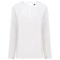 Miniatyrbild 1 av 3: Henbury Dam/Damer Plisserad Front Långärmad Blus 4XL Vit White 4XL