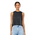 Miniatyrbild 3 av 3: Bella + Canvas Dam/Dam Racerback Cropped Sleeveless Tank Dark Grey Heather L