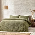 Miniatyrbild 1 av 5: Yard Bouclé Textured Påslakan Set Enkelsäng Oliv Olive Single