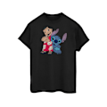 Miniatyrbild 1 av 5: Lilo & Stitch Klassisk bomull T-shirt för män M Svart Black M