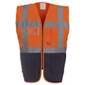 Miniatyrbild 2 av 2: Yoko Hi-Vis Premium Executive/Manager Väst / Jacka 3XL Hi Hi Vis Yellow/Navy 3XL