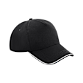 Miniatyrbild 1 av 2: Beechfield Authentic Piped 5 Panel Cap One Size Svart/Vit Black/White One Size