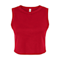 Miniatyrbild 1 av 3: Bella + Canvas Dam/Kvinnor Enfärgad Micro-Rib Muscle Crop Top S Solid Red S