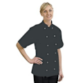 Miniatyrbild 1 av 2: BonChef Danny kortärmad kockjacka för vuxna XS svart Black XS