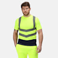 Miniatyrbild 3 av 4: Regatta Pro High-Vis T-shirt med korta ärmar för män XXL Gul/Marinblå Yellow/Navy XXL