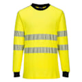 Miniatyrbild 1 av 2: Portwest Herr PW3 Flamsäker Högvisibilitet Långärmad T-shirt M Yellow/Black M