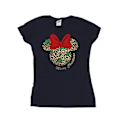 Miniatyrbild 1 av 4: Disney Dam/Kvinnor Minnie Mouse Leopard Jul Bomull T-Sh Navy Blue XXL