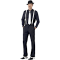 Miniatyrbild 2 av 2: Smiffys Gangster Kostym Tillbehör Set Herr One Size Svart/Vit Black/White One Size