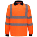 Miniatyrbild 1 av 2: Yoko Unisex Hi-Vis långärmad poloskjorta 4XL orange Orange 4XL