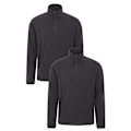 Miniatyrbild 6 av 6: Mountain Warehouse Herr Camber II Fleece Top (2-pack) M Svart Black M