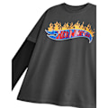 Miniatyrbild 3 av 3: Hot Wheels Pojkar Flammande Logotyp Långärmad T-shirt 3-4 År Grå Grey 3-4 Years