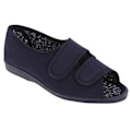 Miniatyrbild 1 av 2: San Diego Dam/Damer Bred Passform Bomull Tvilling Touch Fastening Peep Toe Casual Skor 5 UK Marinblå Navy Blue 5 UK