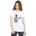 Miniatyrbild 2 av 4: Willy Wonka Dam/Damer W Logotyp Hatt Bomull Boyfriend T-Shirt 4 White 4XL